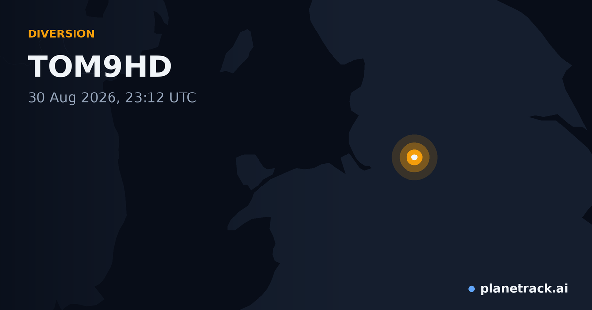 Map of where TOM9HD's diversion happened