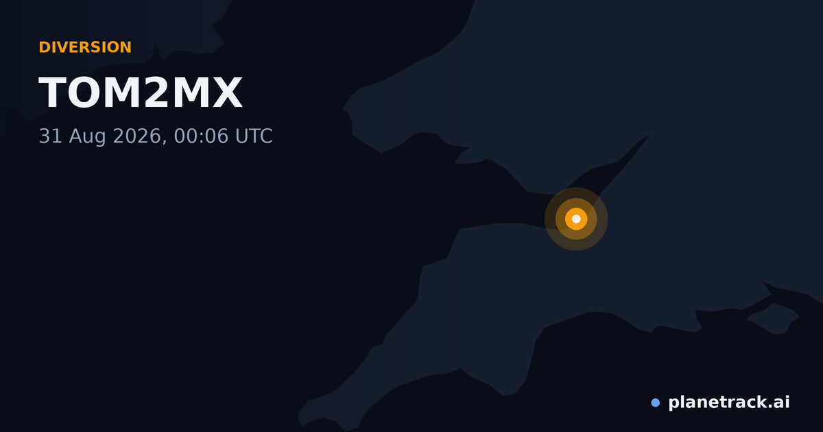 Map of where TOM2MX's diversion happened