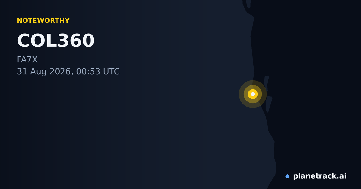 Map of where COL360's special aircraft happened