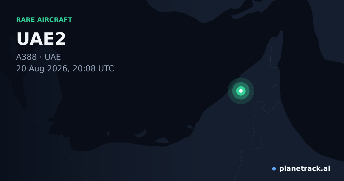 Map of where UAE2's rare aircraft happened