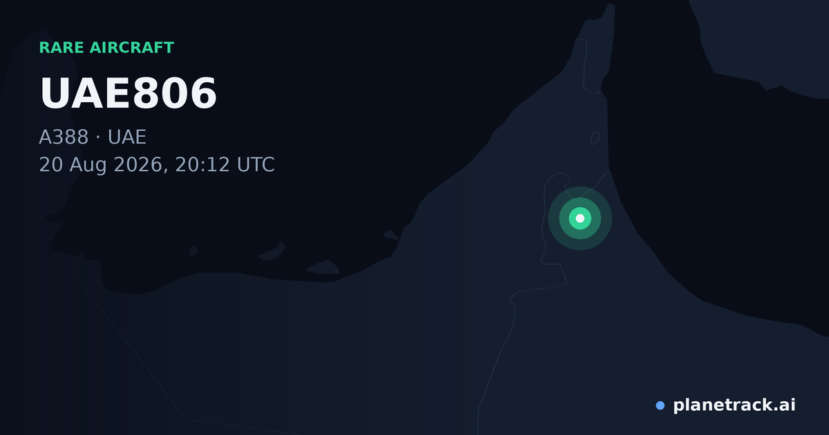 Map of where UAE806's rare aircraft happened