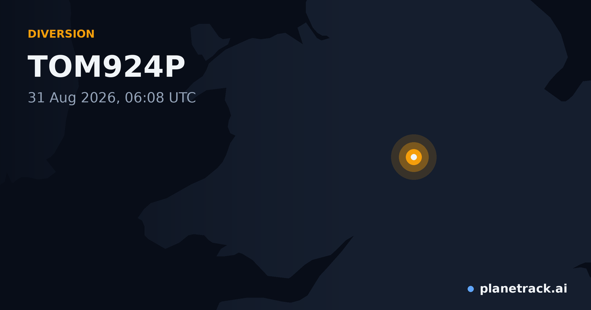 Map of where TOM924P's diversion happened