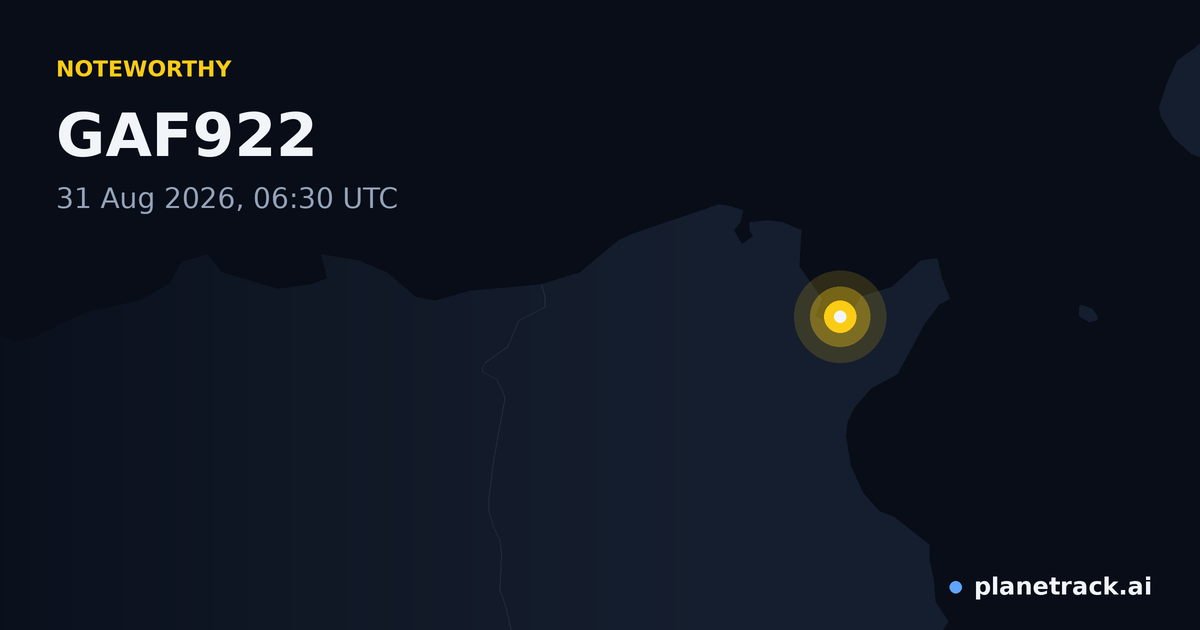 Map of where GAF922's special aircraft happened