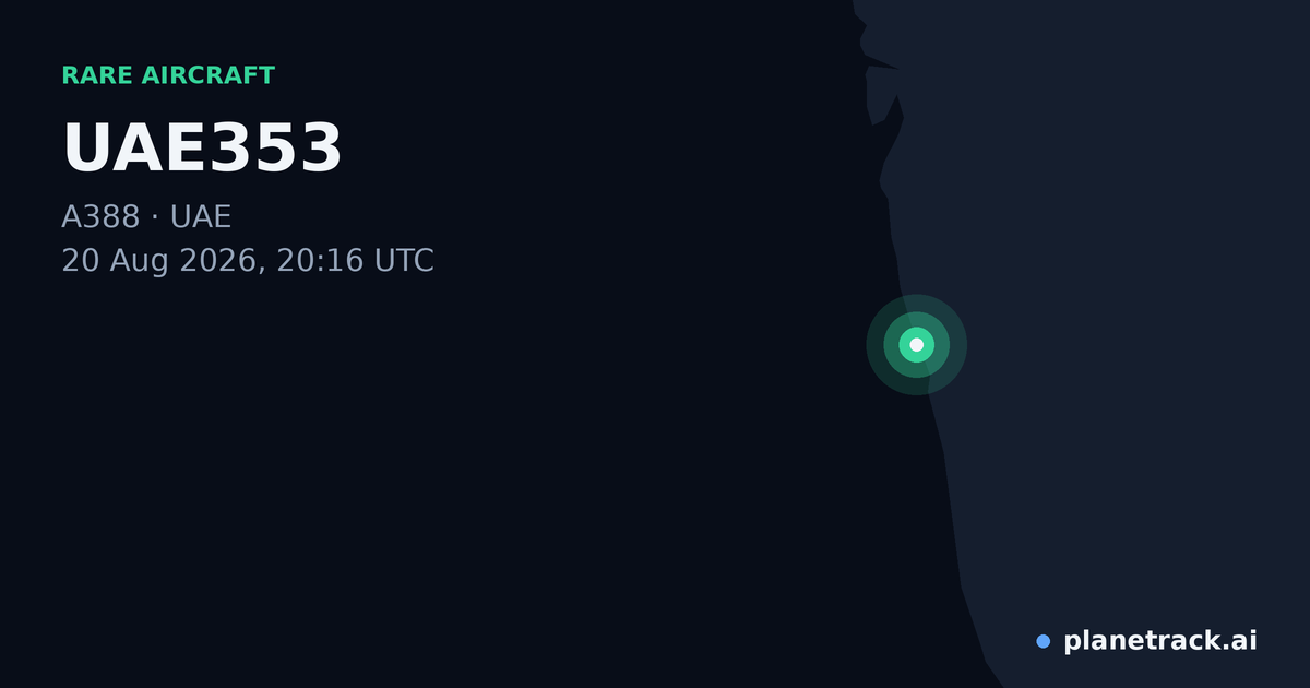 Map of where UAE353's rare aircraft happened