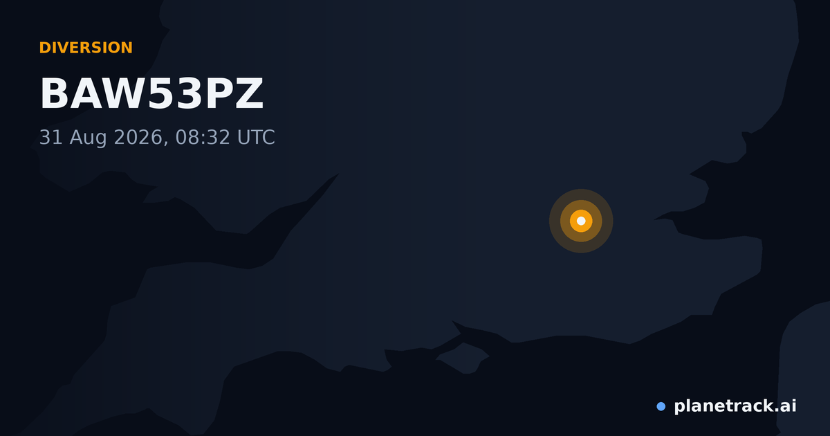 Map of where BAW53PZ's diversion happened