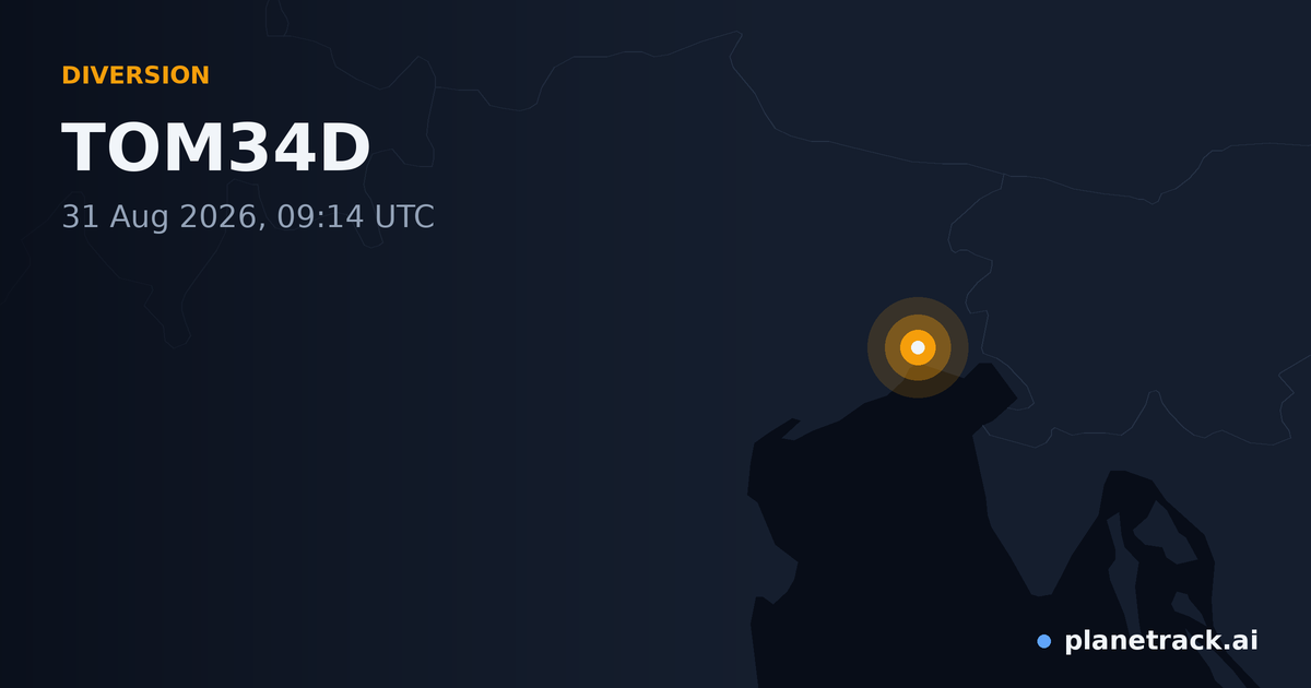 Map of where TOM34D's diversion happened