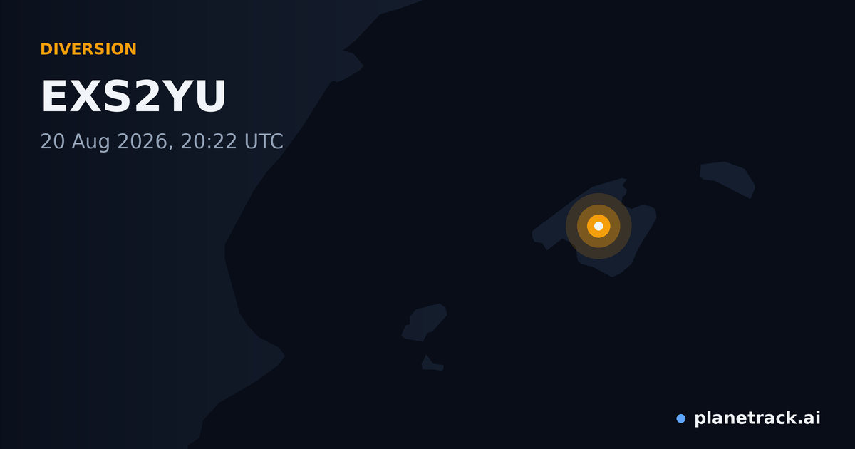 Map of where EXS2YU's diversion happened