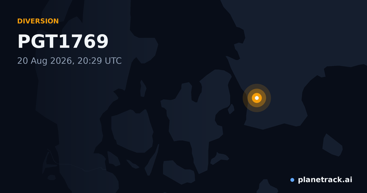 Map of where PGT1769's diversion happened