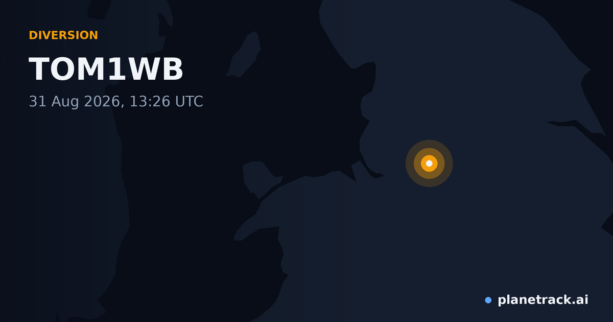 Map of where TOM1WB's diversion happened