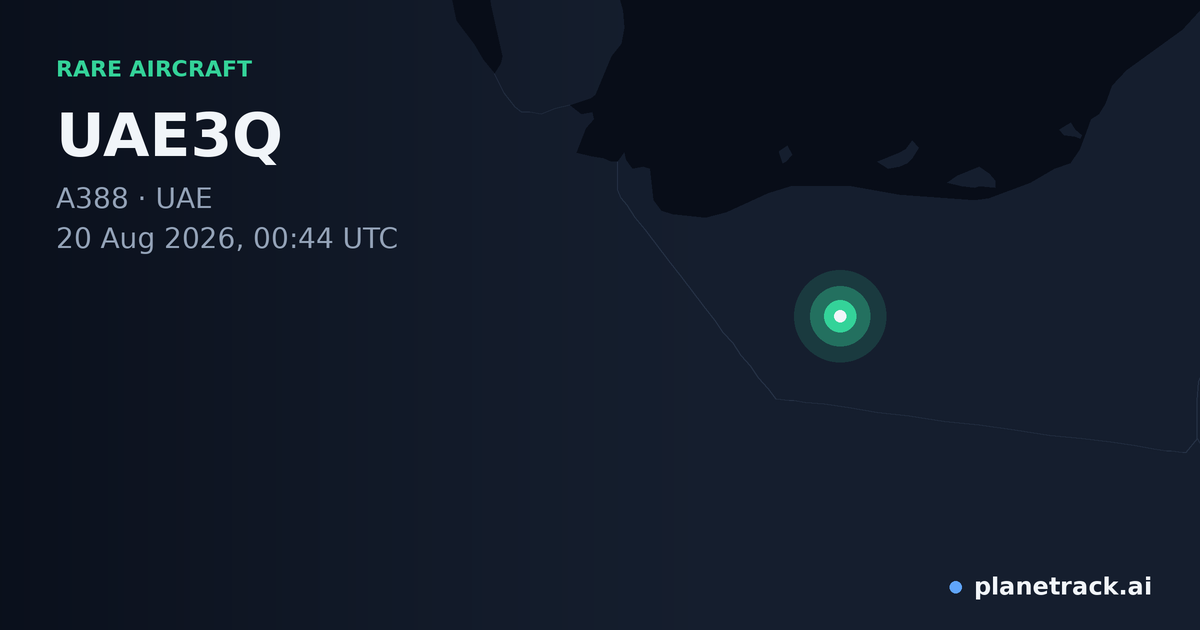 Map of where UAE3Q's rare aircraft happened