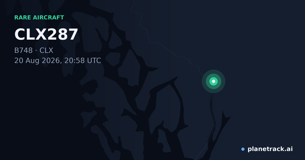 Map of where CLX287's rare aircraft happened