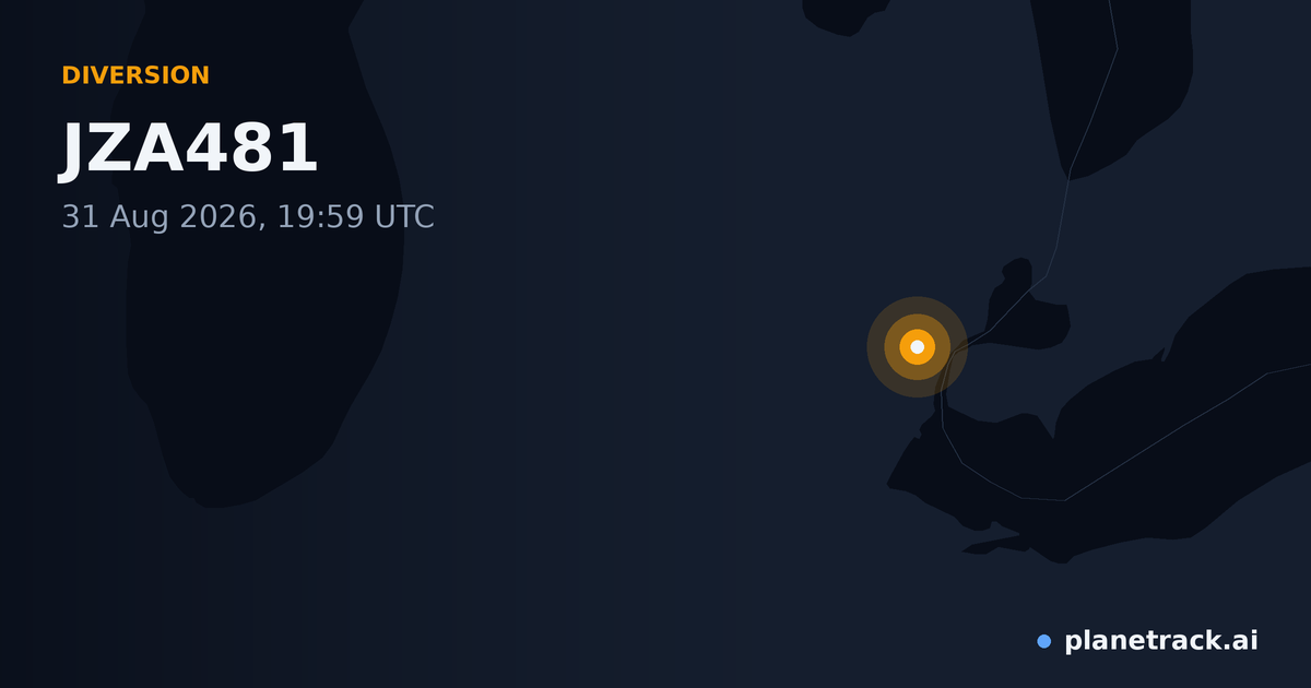 Map of where JZA481's diversion happened