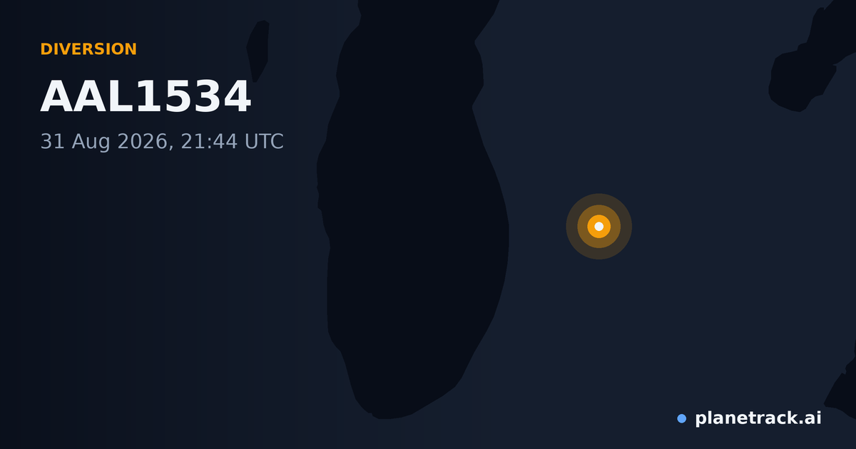 Map of where AAL1534's diversion happened
