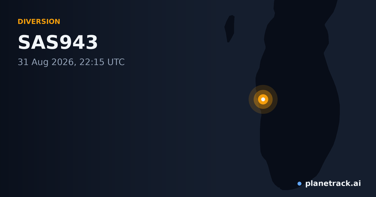 Map of where SAS943's diversion happened