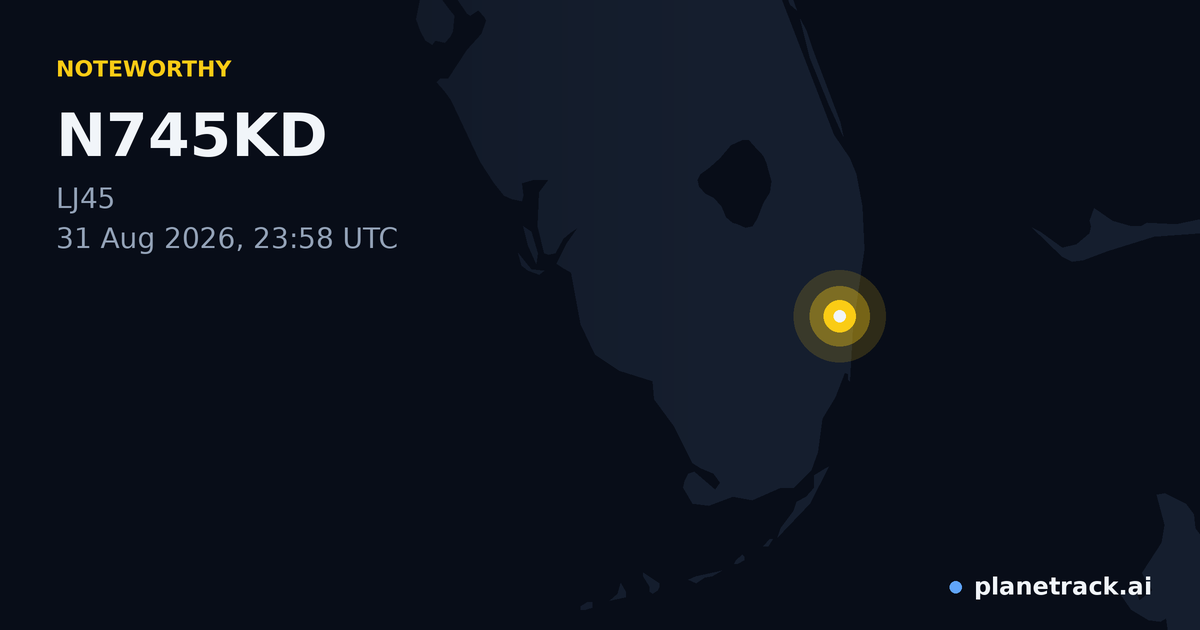 Map of where N745KD's special aircraft happened