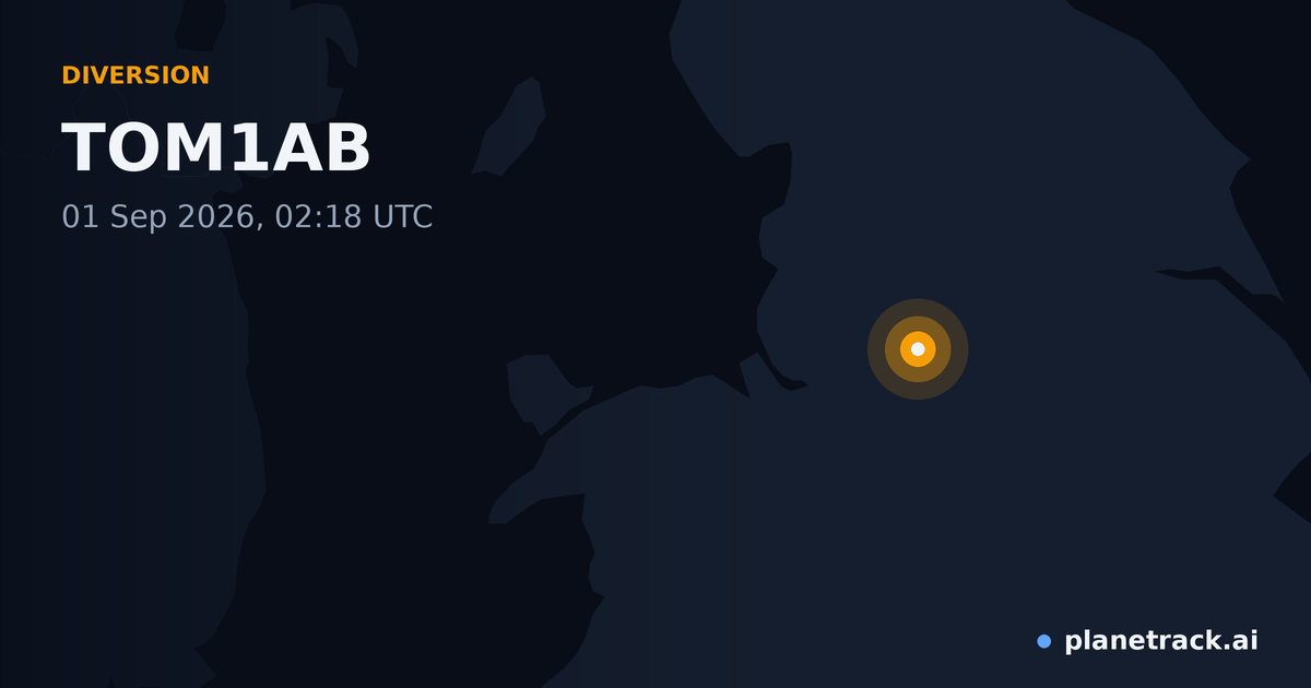 Map of where TOM1AB's diversion happened