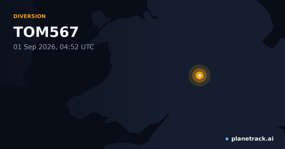 Map of where TOM567's diversion happened