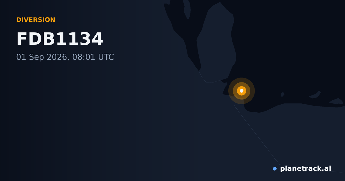 Map of where FDB1134's diversion happened