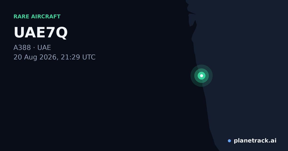 Map of where UAE7Q's rare aircraft happened