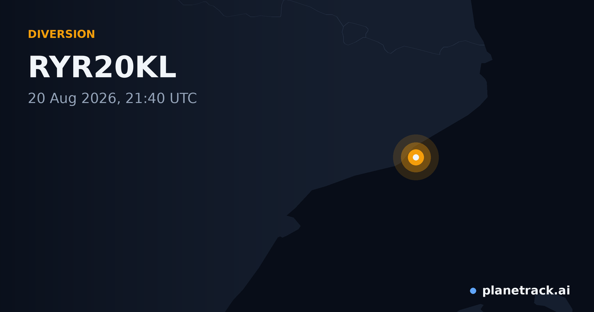 Map of where RYR20KL's diversion happened