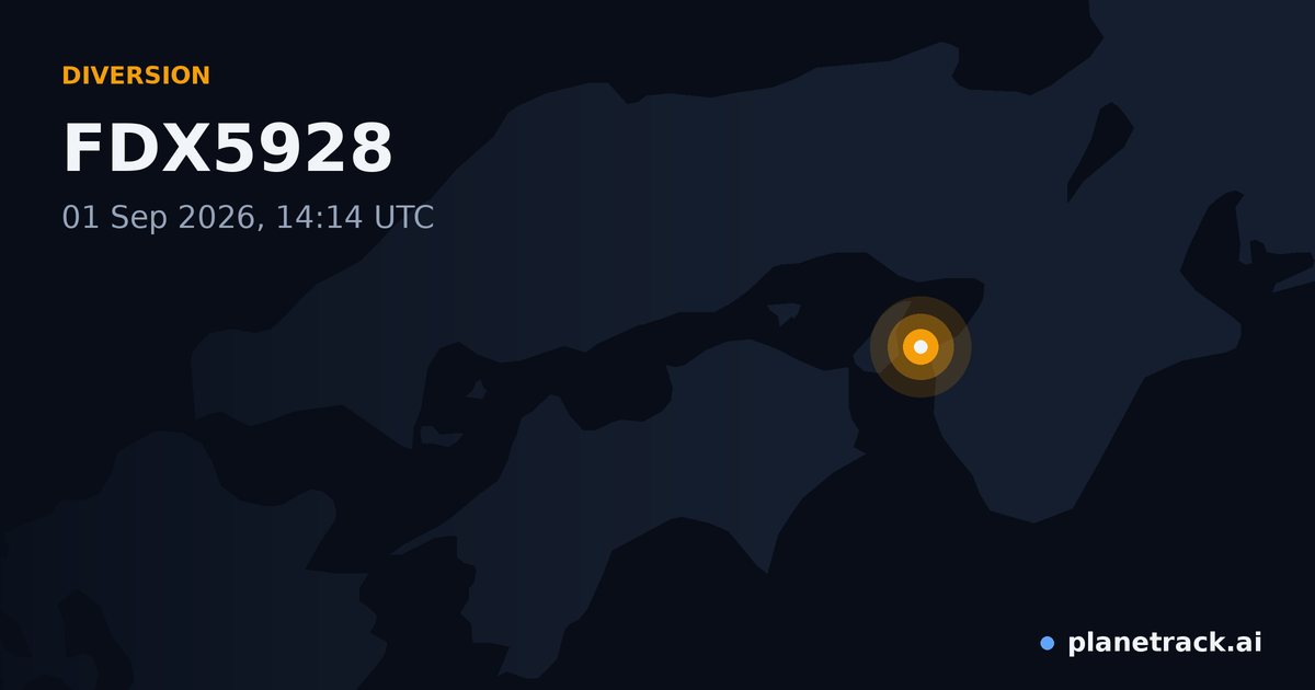 Map of where FDX5928's diversion happened