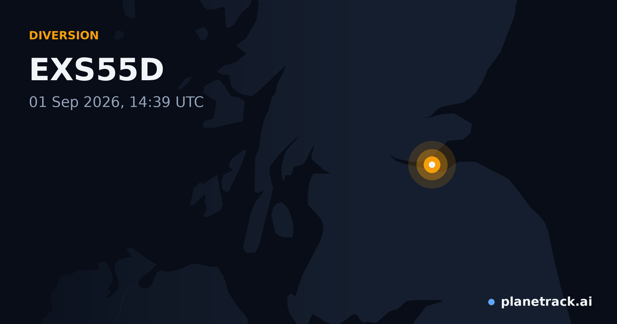 Map of where EXS55D's diversion happened