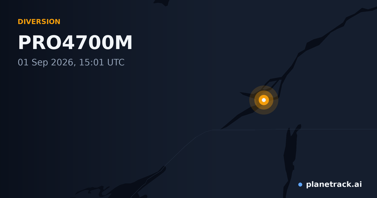 Map of where PRO4700M's diversion happened