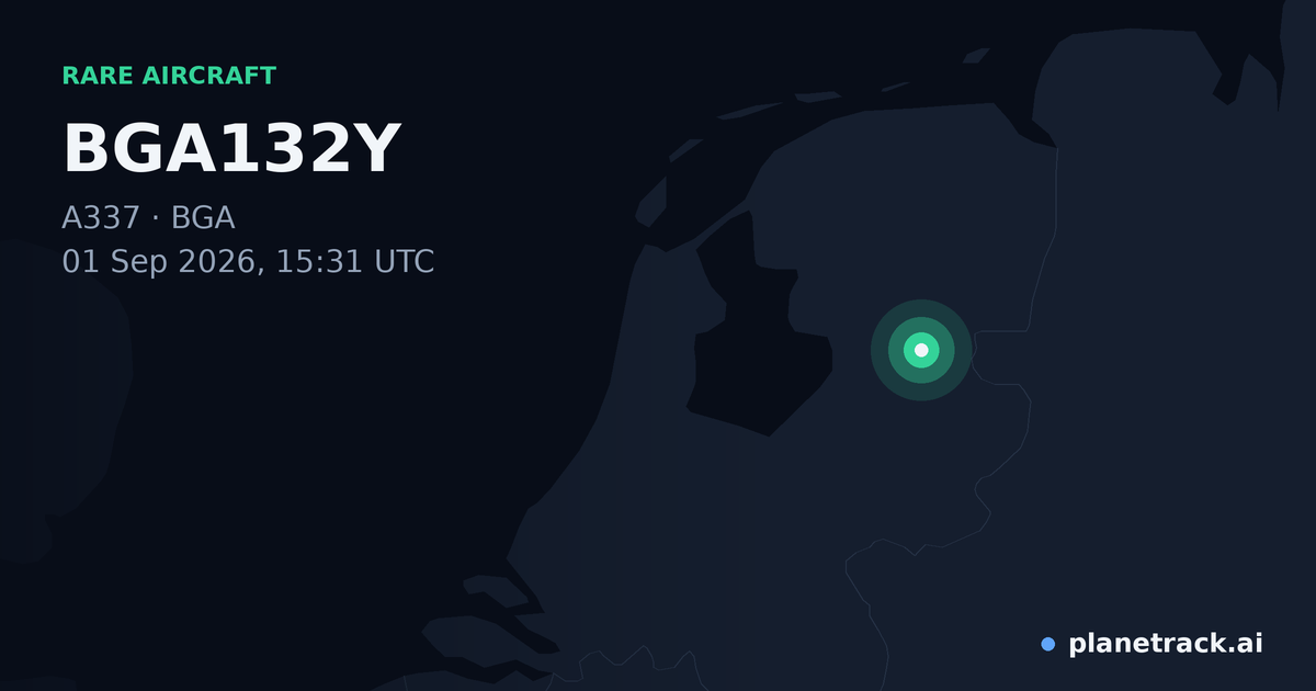 Map of where BGA132Y's rare aircraft happened