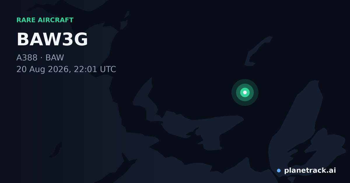 Map of where BAW3G's rare aircraft happened