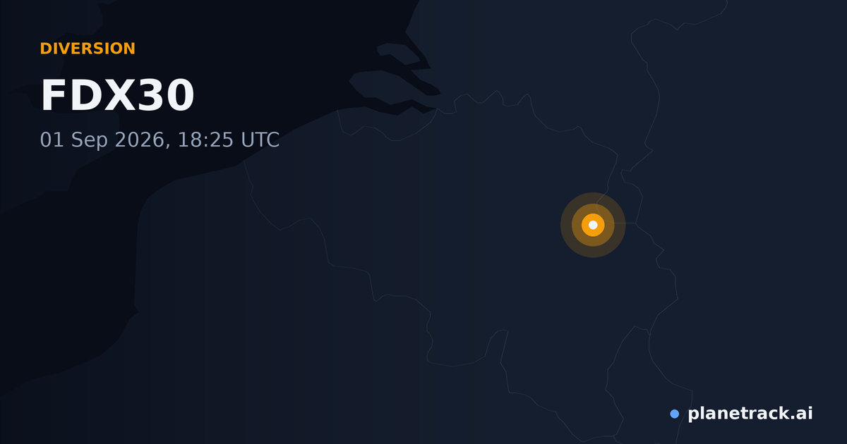 Map of where FDX30's diversion happened