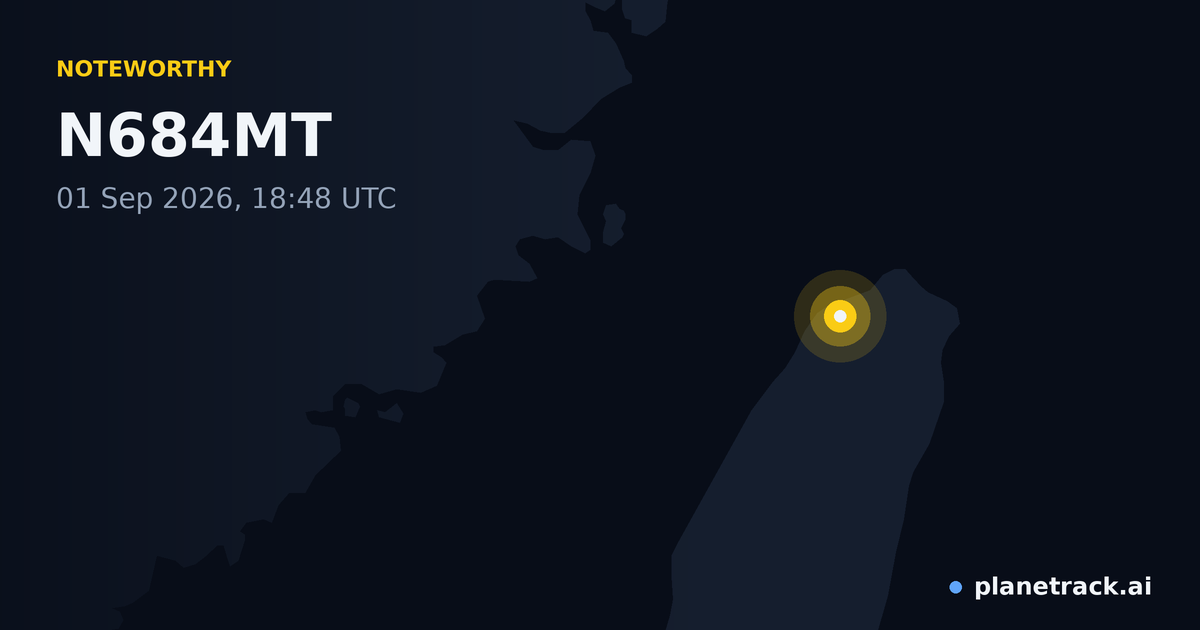 Map of where N684MT's special aircraft happened