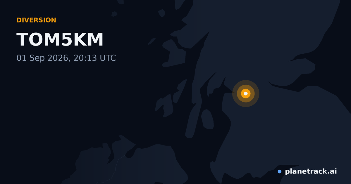 Map of where TOM5KM's diversion happened