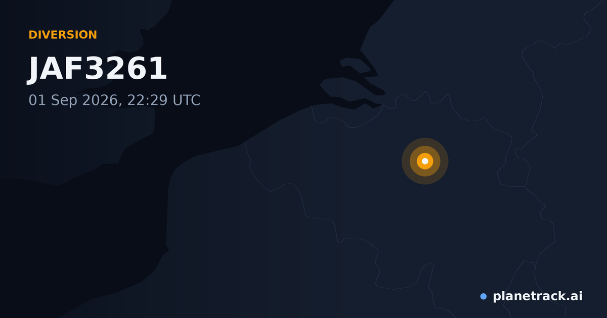 Map of where JAF3261's diversion happened