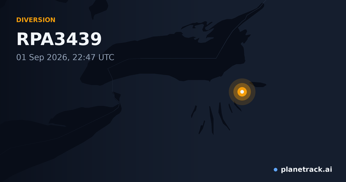 Map of where RPA3439's diversion happened