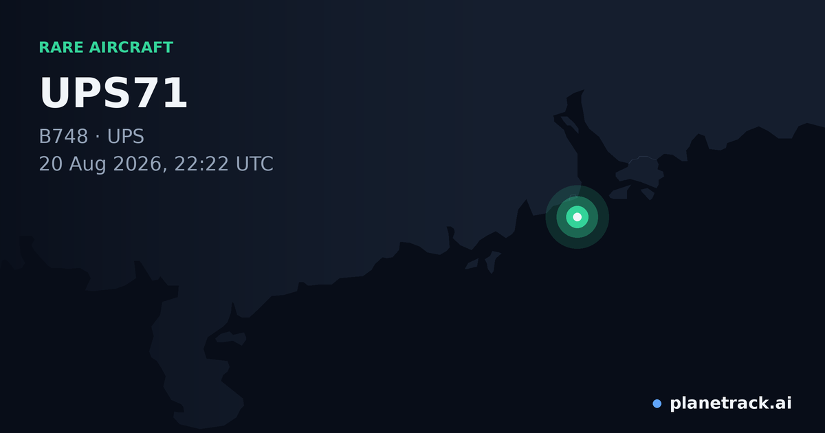Map of where UPS71's rare aircraft happened