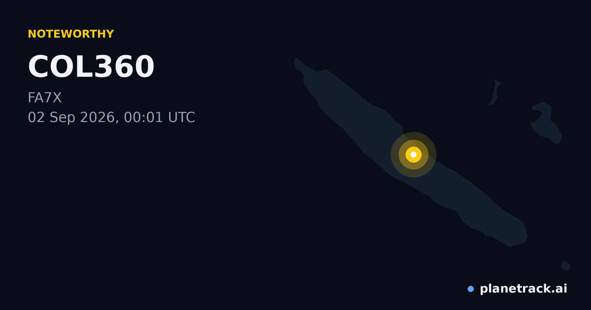 Map of where COL360's special aircraft happened