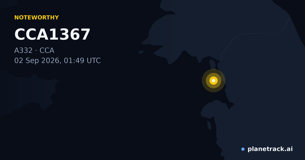Map of where CCA1367's special aircraft happened