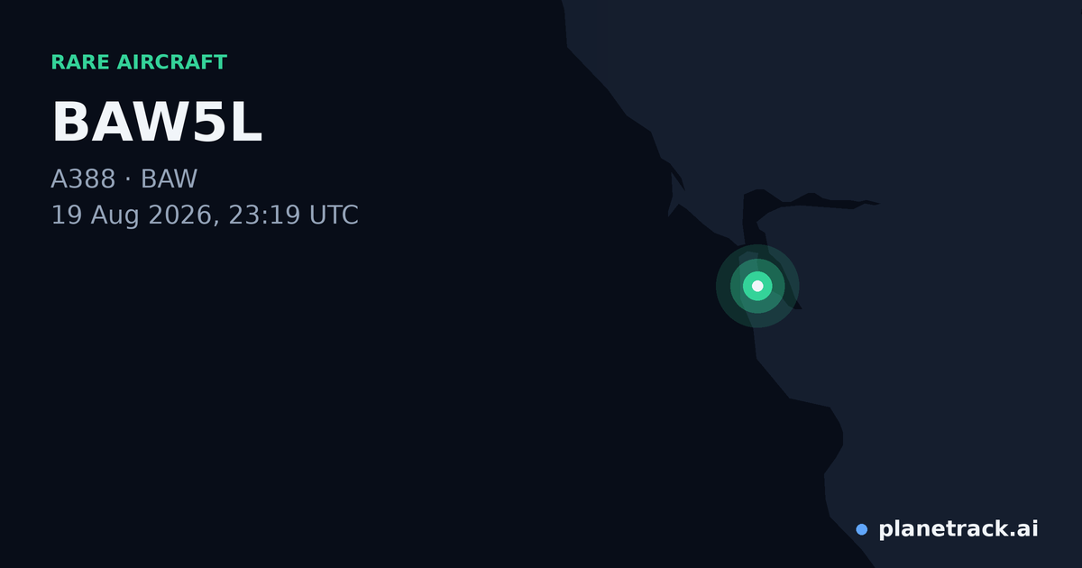 Map of where BAW5L's rare aircraft happened