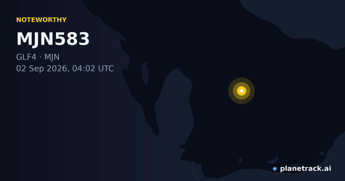 Map of where MJN583's special aircraft happened