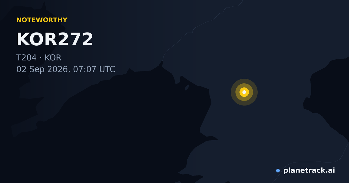 Map of where KOR272's special aircraft happened