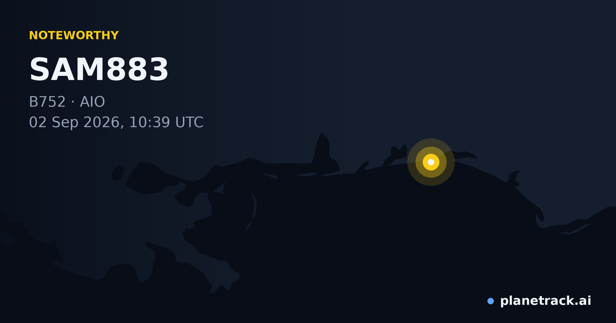 Map of where SAM883's special aircraft happened