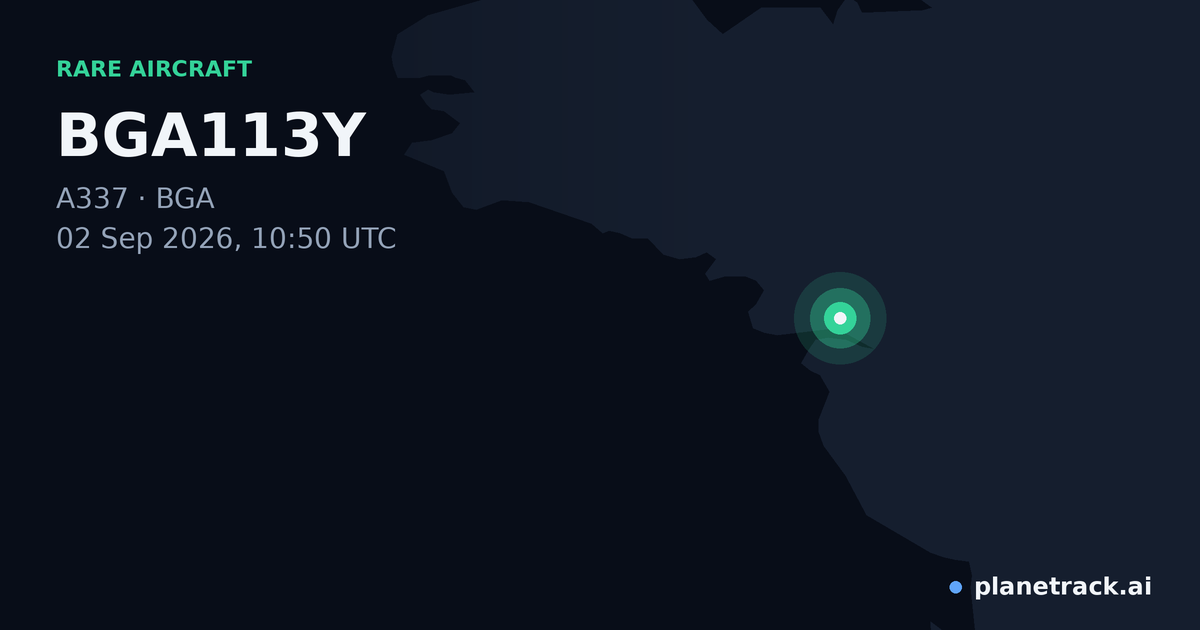 Map of where BGA113Y's rare aircraft happened