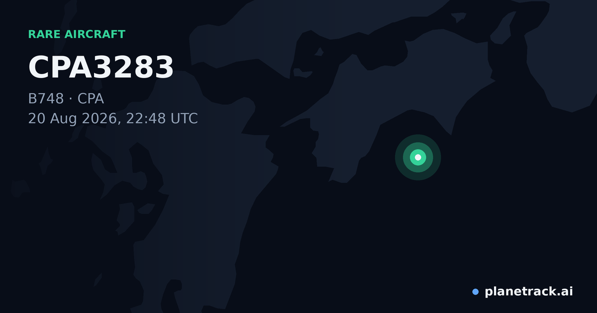 Map of where CPA3283's rare aircraft happened