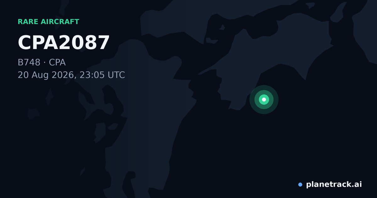 Map of where CPA2087's rare aircraft happened