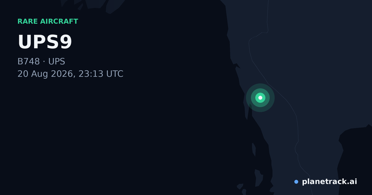 Map of where UPS9's rare aircraft happened