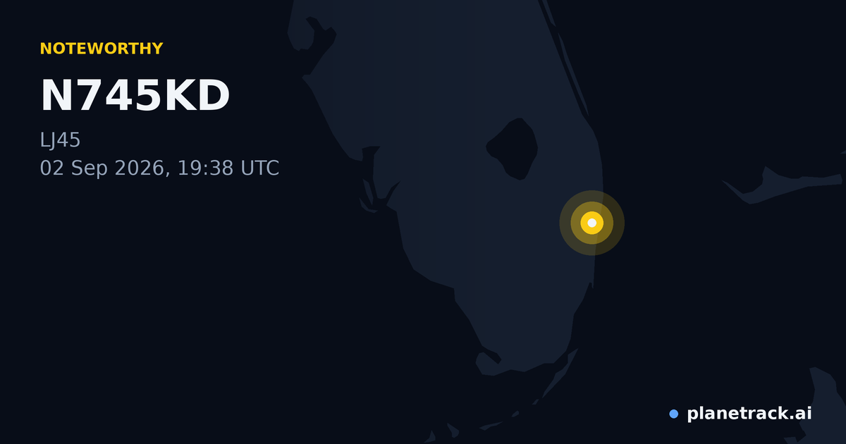 Map of where N745KD's special aircraft happened