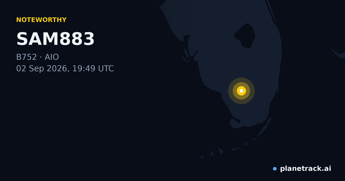Map of where SAM883's special aircraft happened