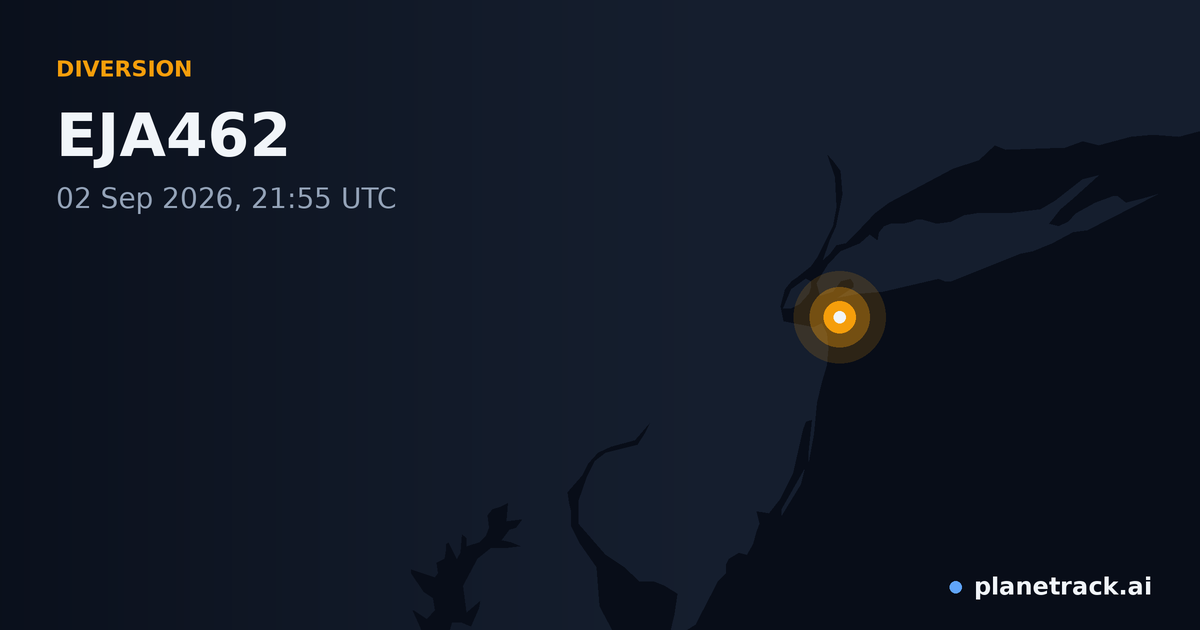 Map of where EJA462's diversion happened