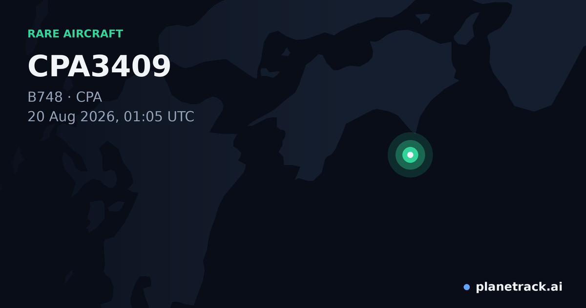 Map of where CPA3409's rare aircraft happened