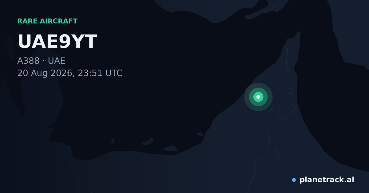 Map of where UAE9YT's rare aircraft happened